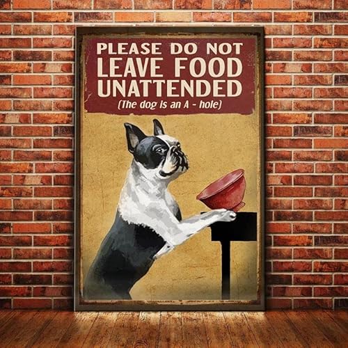 Snowsun Metal Sign Boston Terrier Dog Please Do Not Leave ...