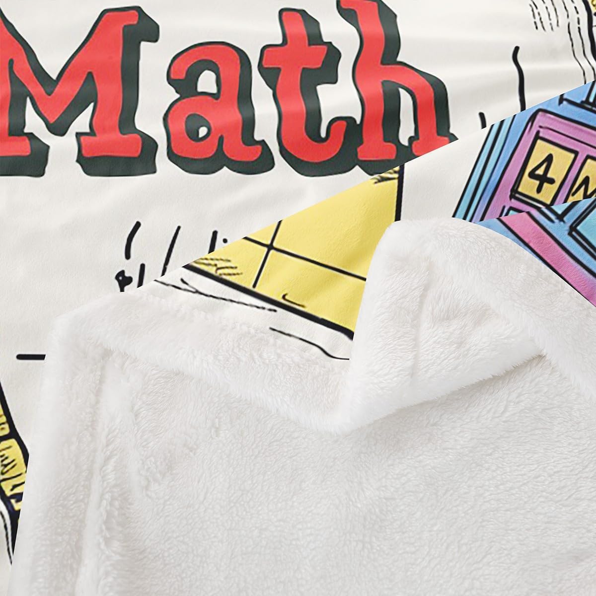 Math Throw Blanket Math Equations Geometric Axis Art Fleece Blanket for Kids Toddler,Compasses Calculator School Supplies Blanket 50"x60",Mathematics formula School Educational Dorm Room Decor image 4