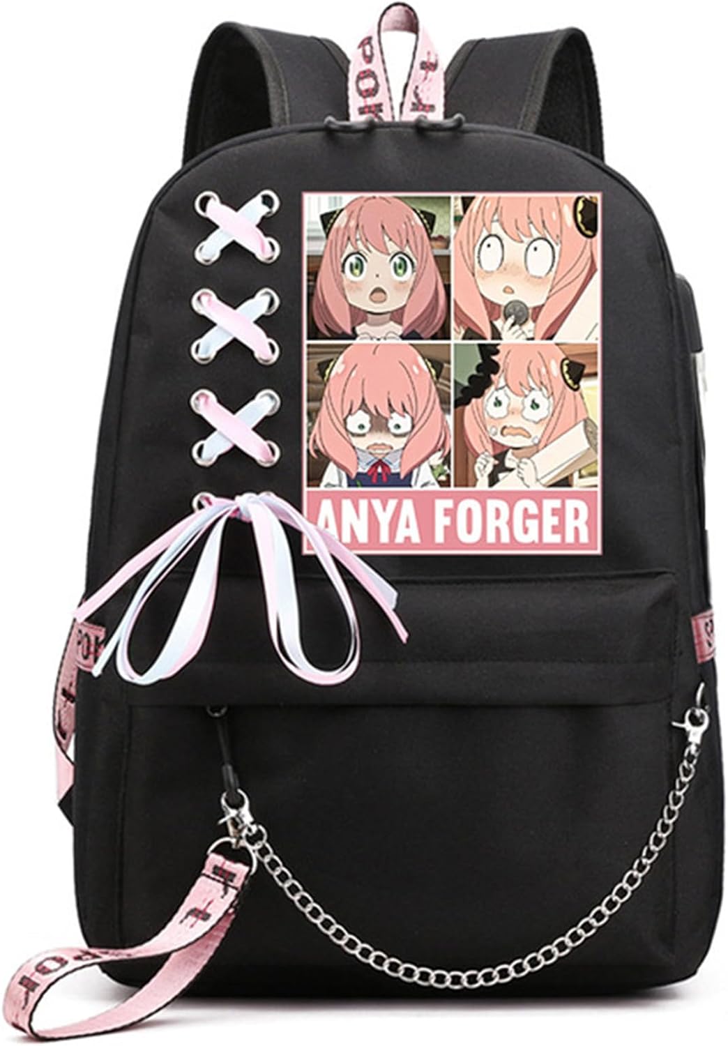 ISaikoy Anime Anya Forger Backpack Bookbag Daypack Laptop Bag School Bag with USB Port 3