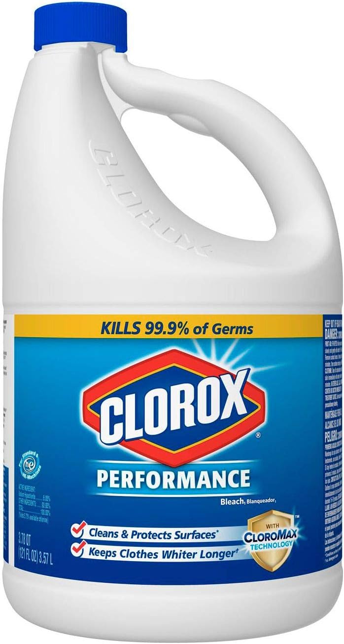 Clorox 764442854668 Liquid Bleach-121-Oz. Bottle-Case of 3, 7.5 Pound (Pack of 3), Original Version, 343 Ounce : Health & Household