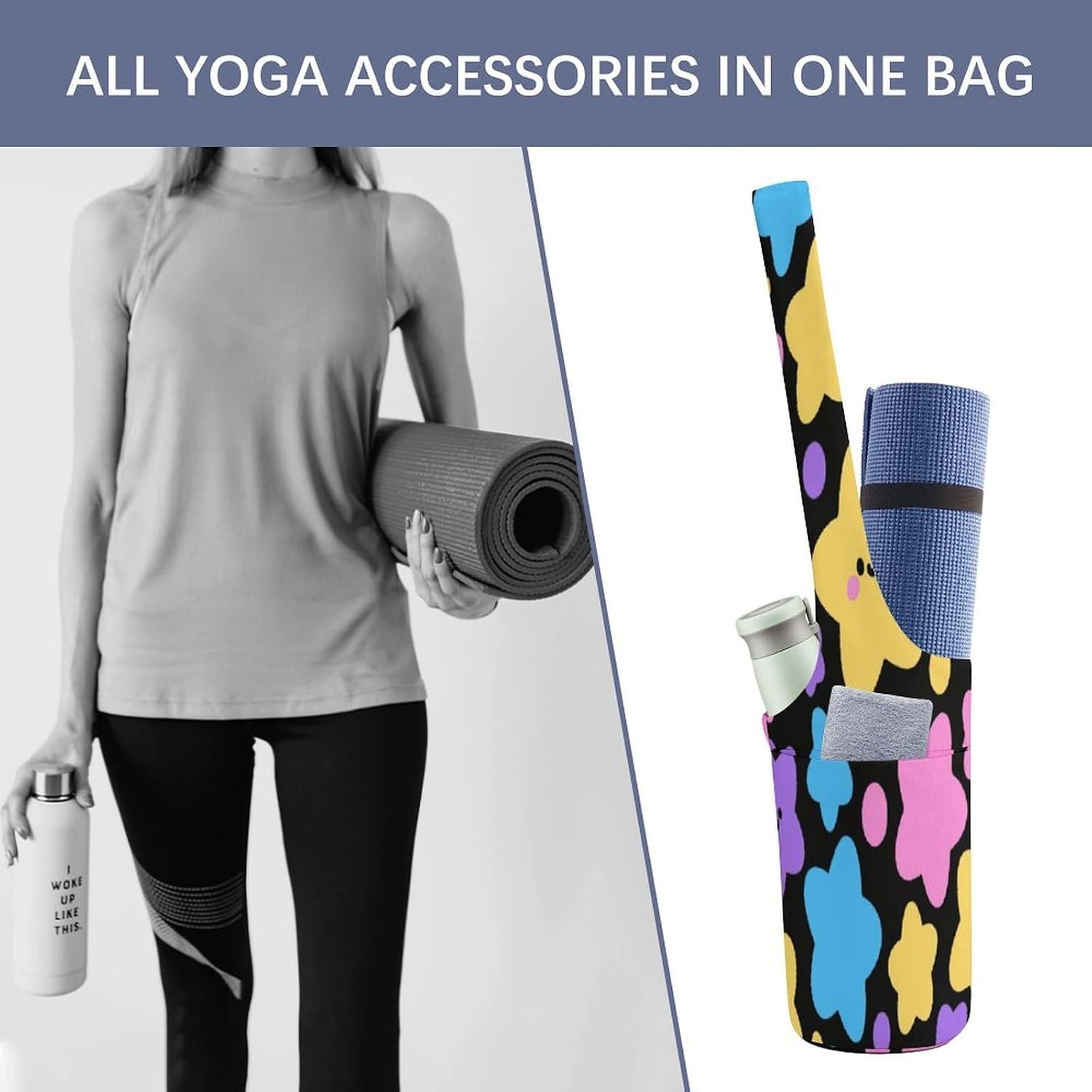 Cartoon Stars Canvas Yoga Mat Bag Yoga Mat Carrier image 4