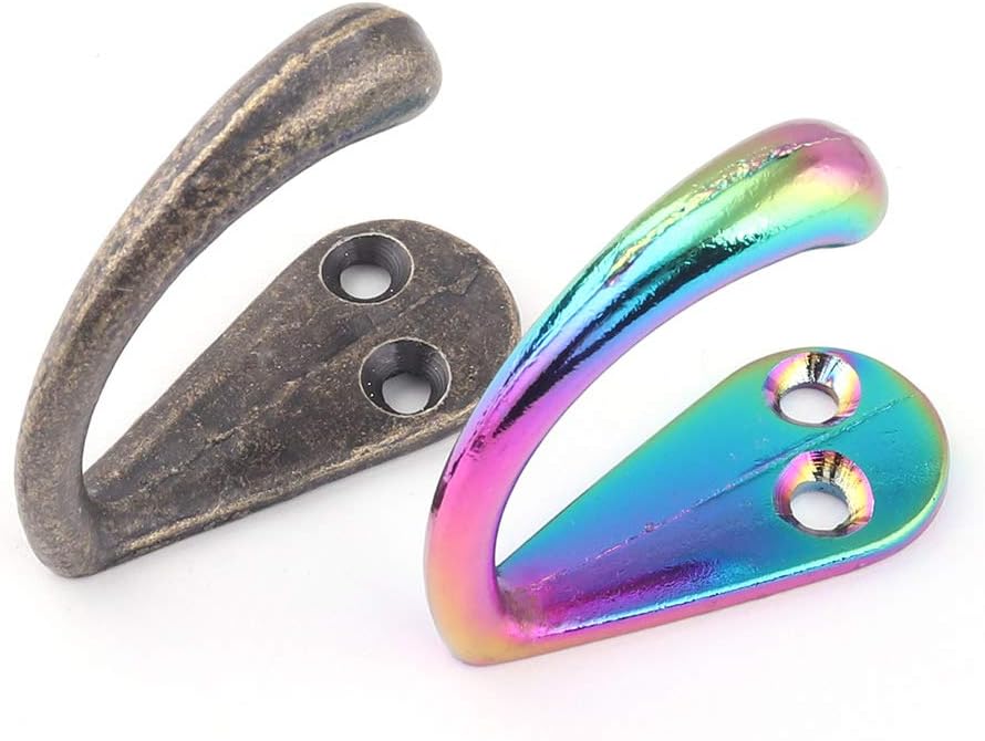 Rainbow Wall Hook,Metal Hanging Hook Standing Coat Hook,Swivel Hook Clasp Towel hat Hook Decorative Kitchen Hooks Farmhouse Decor 4pcs (Rainbow)