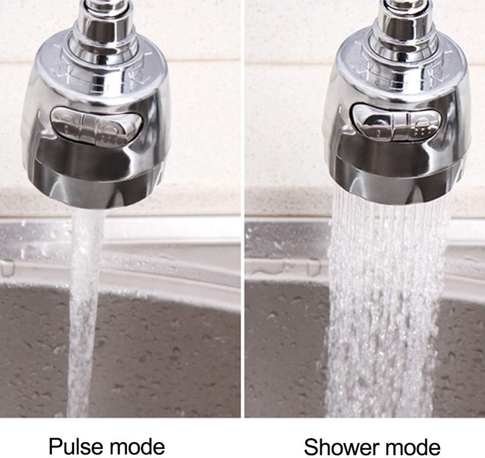 Kitchen Faucet Aerator 360° Rotatable Bent Water Saving Tap Aerator Diffuser Faucet Nozzle Filter Shower Nozzle Tap Connector,Yellow