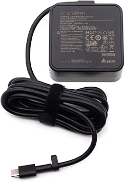 65W USB-C Charger Compatible with ASUS C101P C101PA C101 C213S C213N C213SA Laptop AC Adapter Type-C Notebook Power Supply 20V 2.25A UK Mains Cable