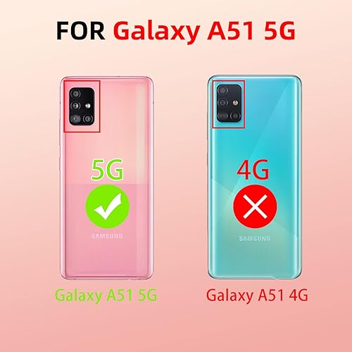 Miniatura 2 de KuDiNi Funda para Samsung Galaxy A51 5G (no para 0.14oz) para mujer, funda protectora de TPU suave y transparente con correa de soporte para Galaxy