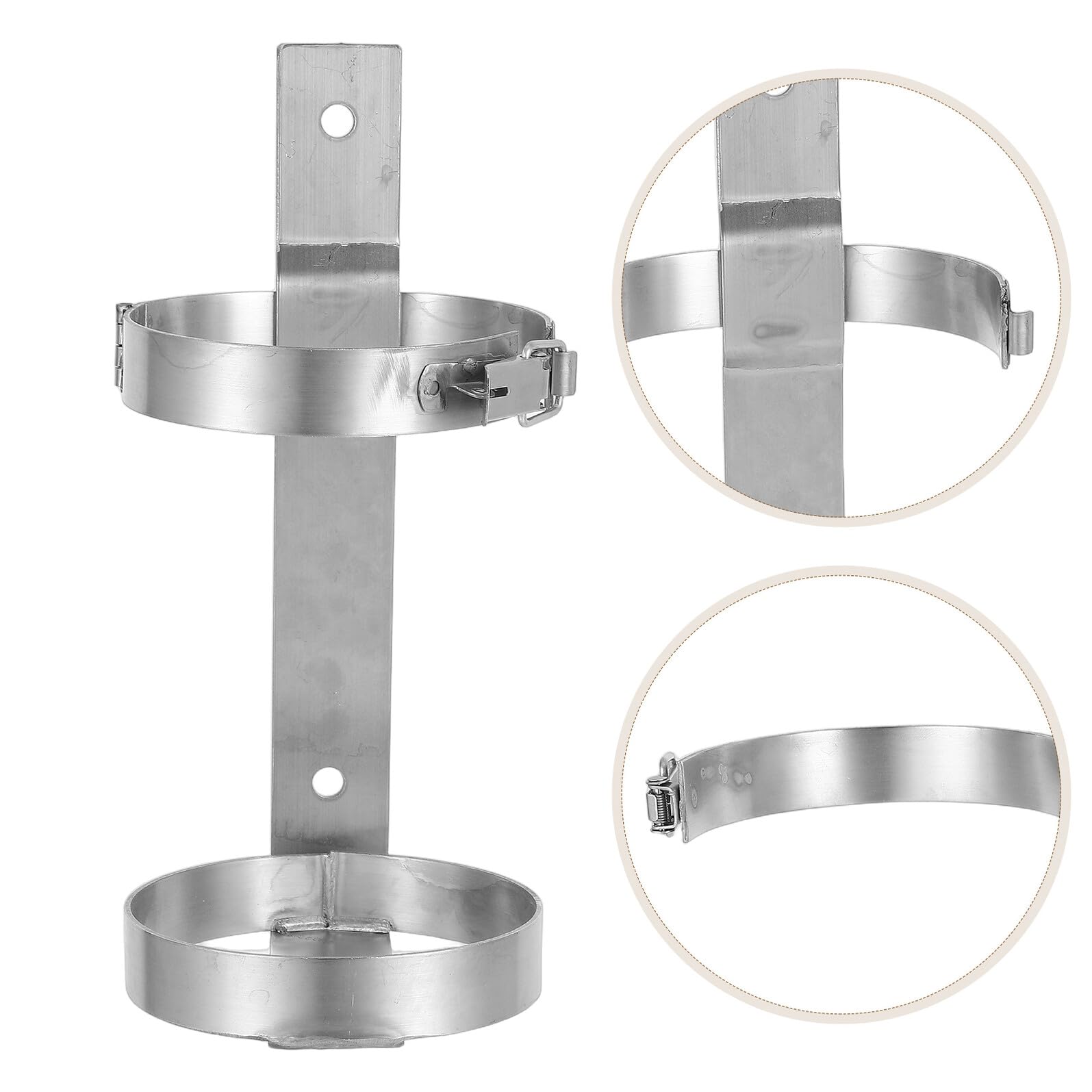 SHINEOFI Soporte de Pared para Extintor de Incendios de 2 Kg en Acero Inoxidable 304 Cierre de Apriete, Dimensiones 29,5 X 12,7 X 12,7 Cm, Resistente y Compacto para Taller, Garaje y Uso