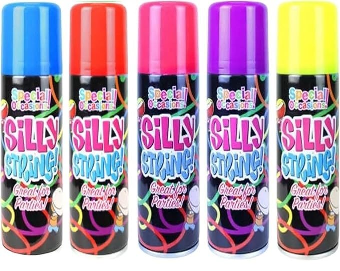 Special Occasions Silly String Party Spray Cans Multi-Color Entertainment Streamer (Multi Colour 5pk)