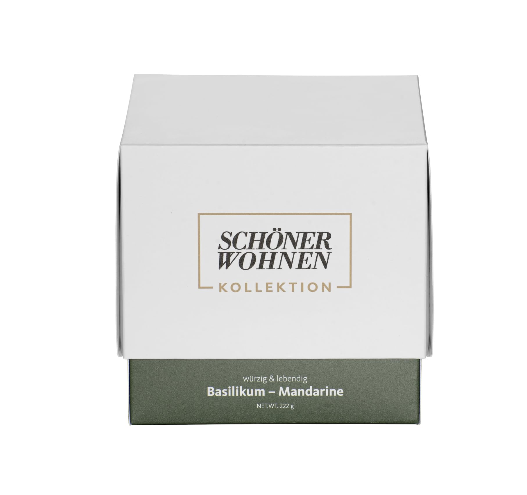 Schöner Wohnen Kollektion Duftkerze Mod. Basil L, 2er Set lebendig, würziger Duft Weiß