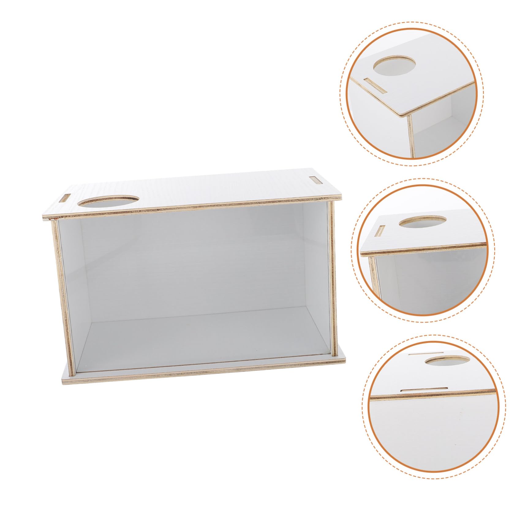 FRCOLOR Dekorative für Meerschweinchen Hamster und Multifunktions Sandbad Sandbadewanne mit Acrylglas Holz Leicht und Schmutzabweisend als Kleine Haustiere Zuhause