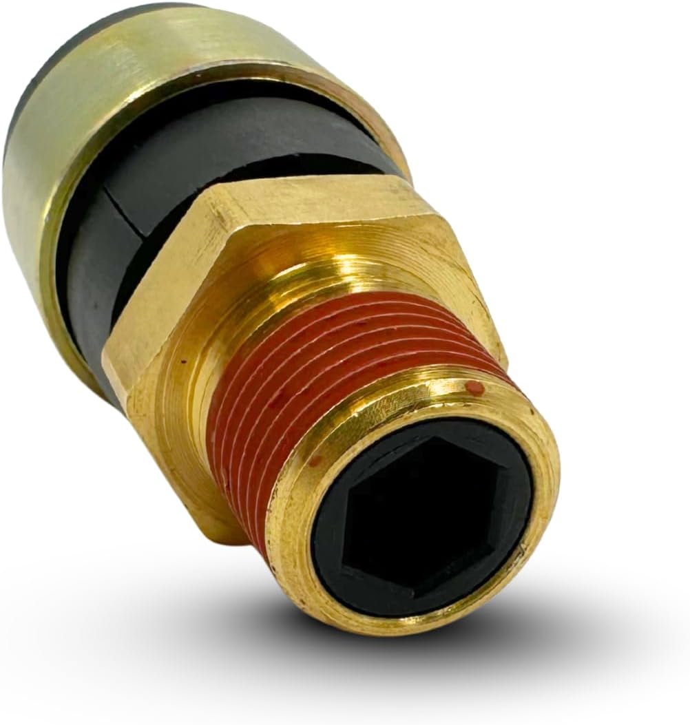 Torque 10 PCS Rubber Air Line Air Hose End Quick Repair Swivel Kit for Truck and Trailers, 3/8" NPT Male Fittings, Pneumatic Replacement Fittings for 3/8'' Air Line Hoses (10 pack)