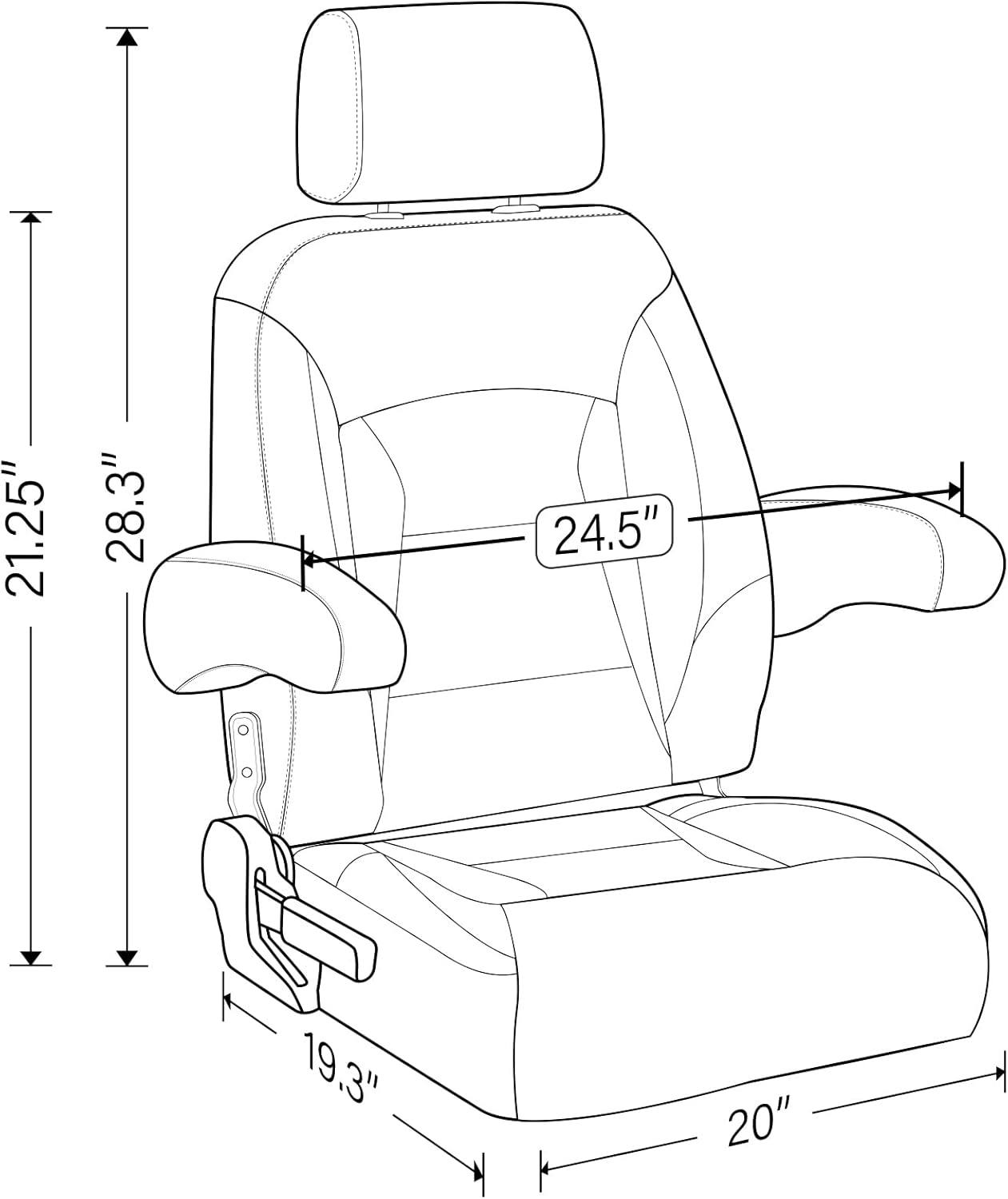 Premium Reclining Pontoon High Back & Low Back Captain's Chair Boat Bucket Seat with Removable Armrest