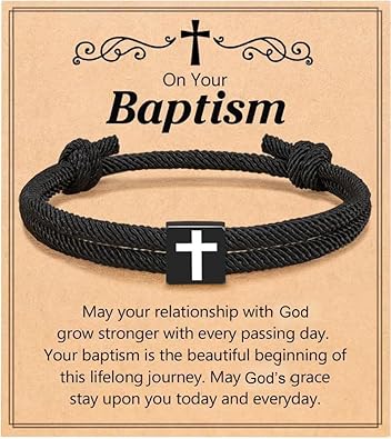 Baptism Gifts Cross Bracelet for Girl, First Communion Confirmation Bless Gifts for Teenage Girls Boys, Kindergarten Preschool Graduation Christening Gift for Daughter Granddaughter Godchild