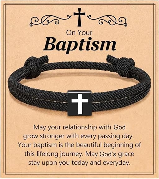 Baptism Gifts Cross Bracelet for Girl, First Communion Confirmation Bless Gifts for Teenage Girls Boys, Kindergarten Preschool Graduation Christening Gift for Daughter Granddaughter Godchild