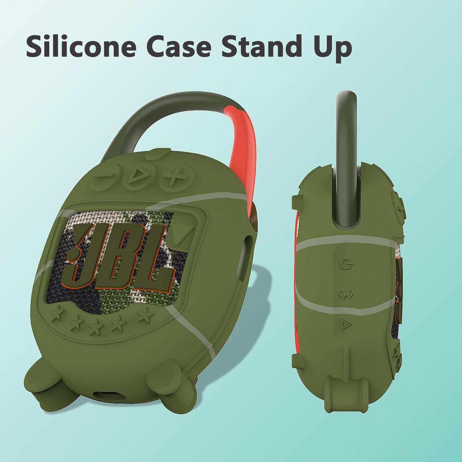 Silicone Cover Case Compatible with JBL Clip 5 Ultra Portable Bluetooth Speaker, Soft Skin Sleeve Protective Accessories (Only Case) (Squad) - Image 4