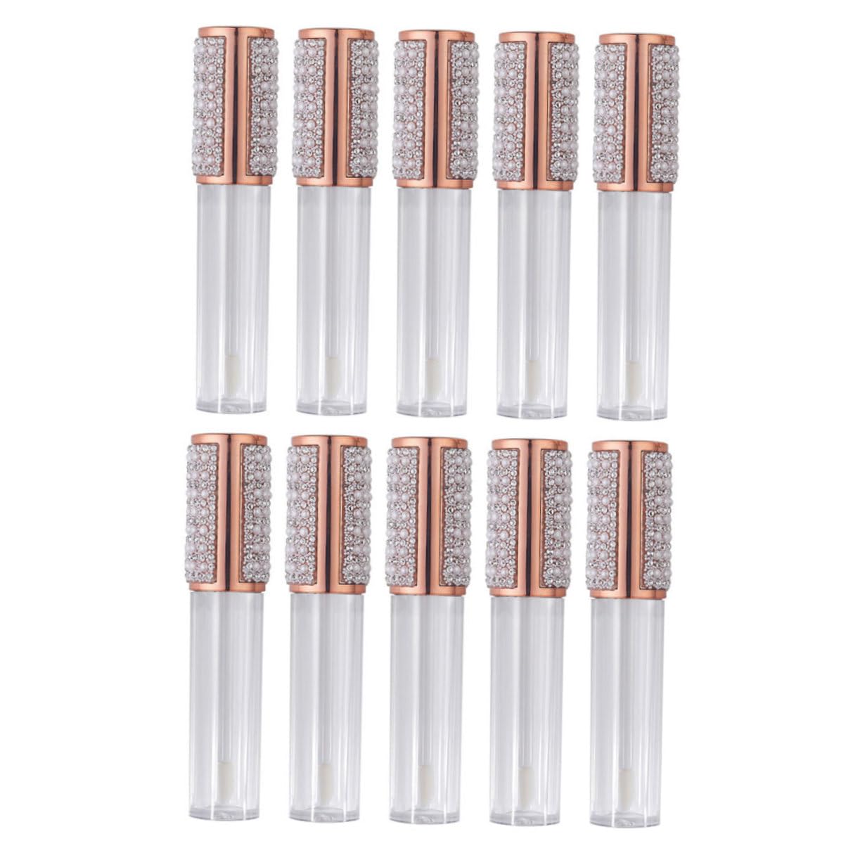 Tubo Lucidalabbra Ricaricabile 5ml in Vetro, Set 10 Pezzi | Lip Gloss Labbra, Formato Mini da Portare Sé, Adatto a Uso Fai-da-te e Professionale