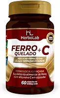 Ferro quelado e vitamina C em cápsulas
