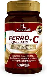 Ferro quelado e vitamina C em cápsulas
