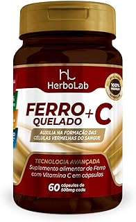 Ferro quelado e vitamina C em cápsulas