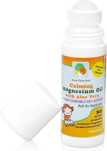 Miniatura 1 de Rodillo de aceite de magnesio para niños, calmante roll-on con aloe vera, manzanilla romana y lavanda, apoyo calmante para la ansiedad, nerviosismo
