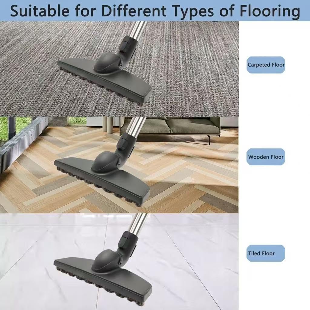 12" Horse Hair Bristles Floorhead Compatible With Miele C1 C2 C3 CX1 Vacuum Cleaners, Hardwood Floor Brush Head with Soft Horsehair Bristles, Wide Parquet Twister Hard Floor Brush Vacuum Attachments