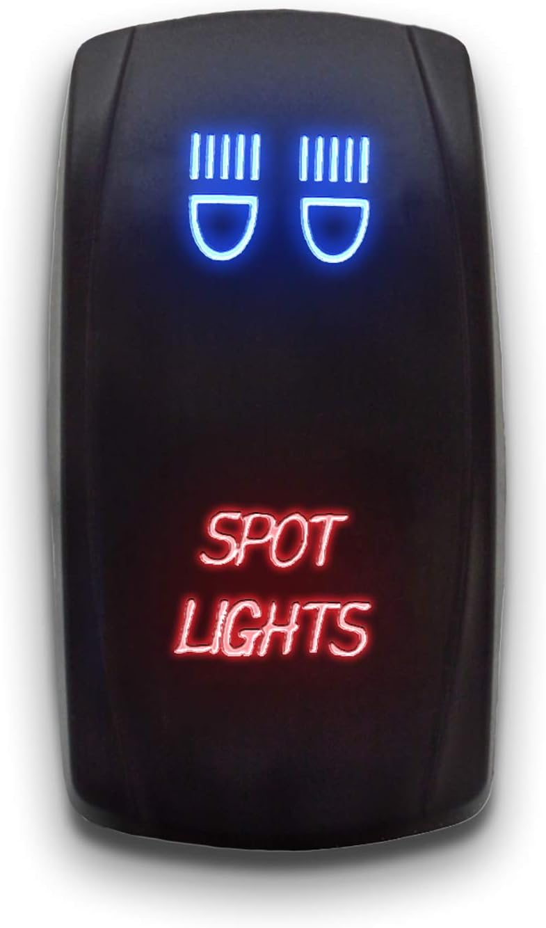 Universal Laser Rocker Switch Backlit SPOT LIGHTS Blue LED Light 5Pin