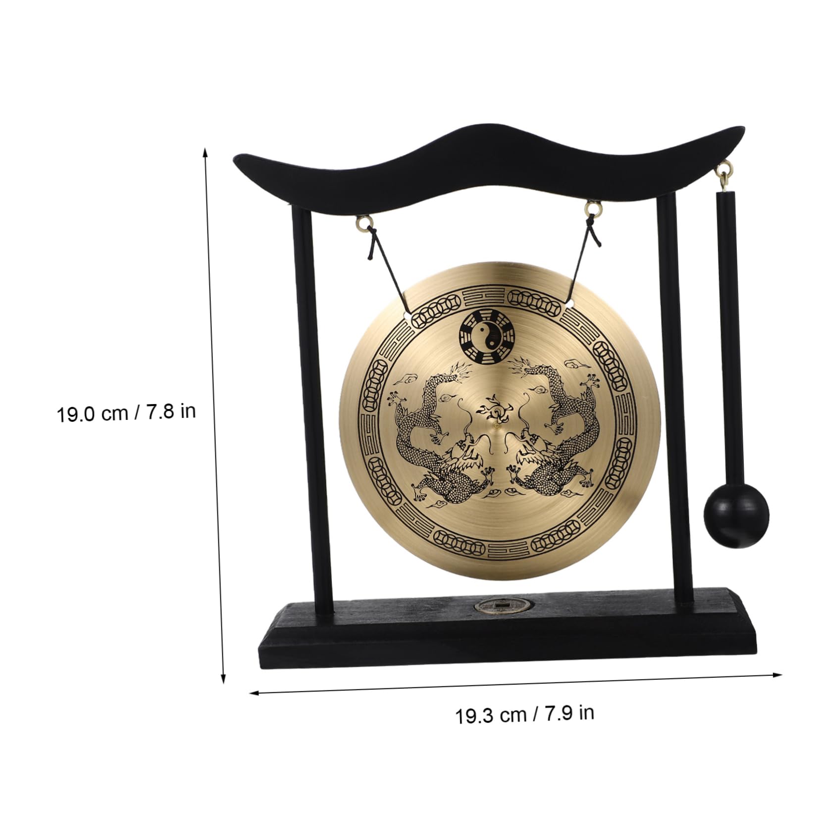 Gong Mit Hammer und Halterung Kleine Gong Dekorative Desktop-Design Dekoration Chinesische Schlaginstrumente Für Zuhause Büro