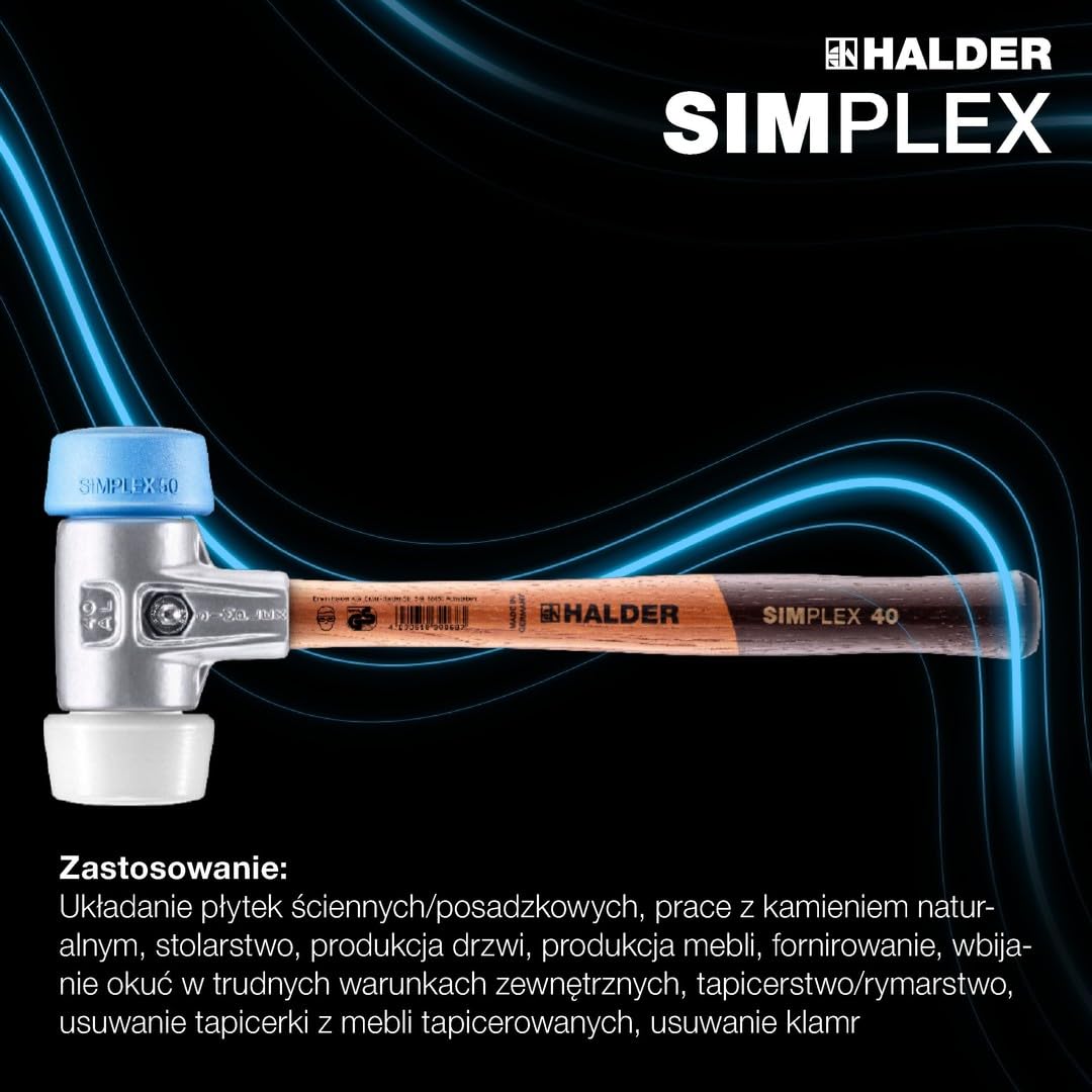 HALDER - Plusbox prace stolarskie, młotek udarowy SIMPLEX, TPE-soft/Superplastik plus wzornik konturów | 3117s004