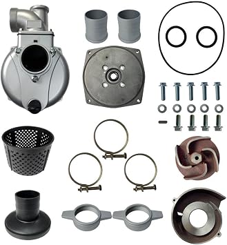 Keyed 3-IN Pump W/NPT Thread 3-Bolt-Inlet and Outlet for DuroMax 3 XP650WP 208cc for Ironton 97939 3" IN. 212cc for Pulsar PWP30 3" in. 6.5 HP Gas Semi Trash Water Pump