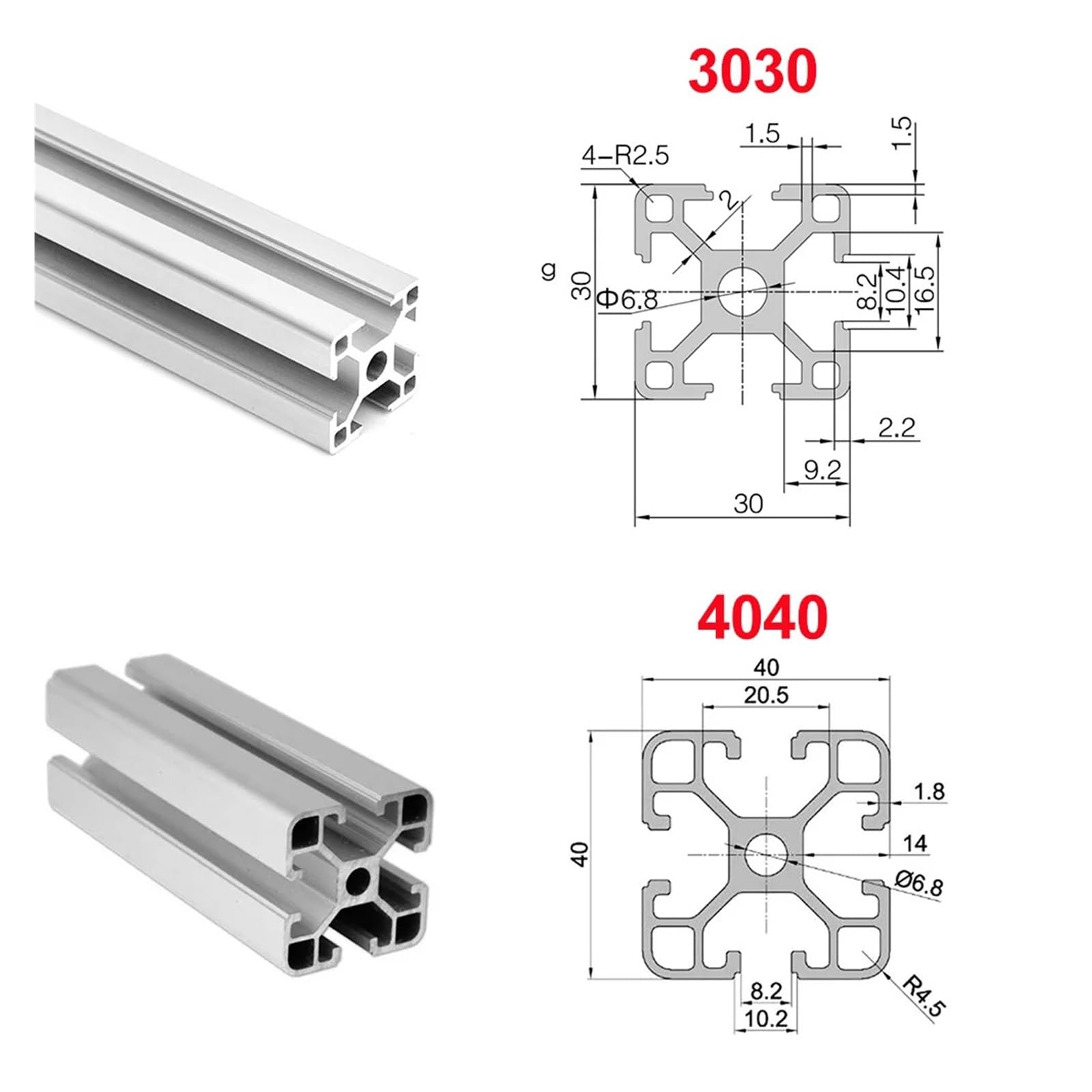 Profilé en Aluminium à Fente en T, Argent 4040 Noir, Extrusion, 600mm, 650mm, 700mm, 750mm, 800mm, 1 pièce(Silver,700mm)
