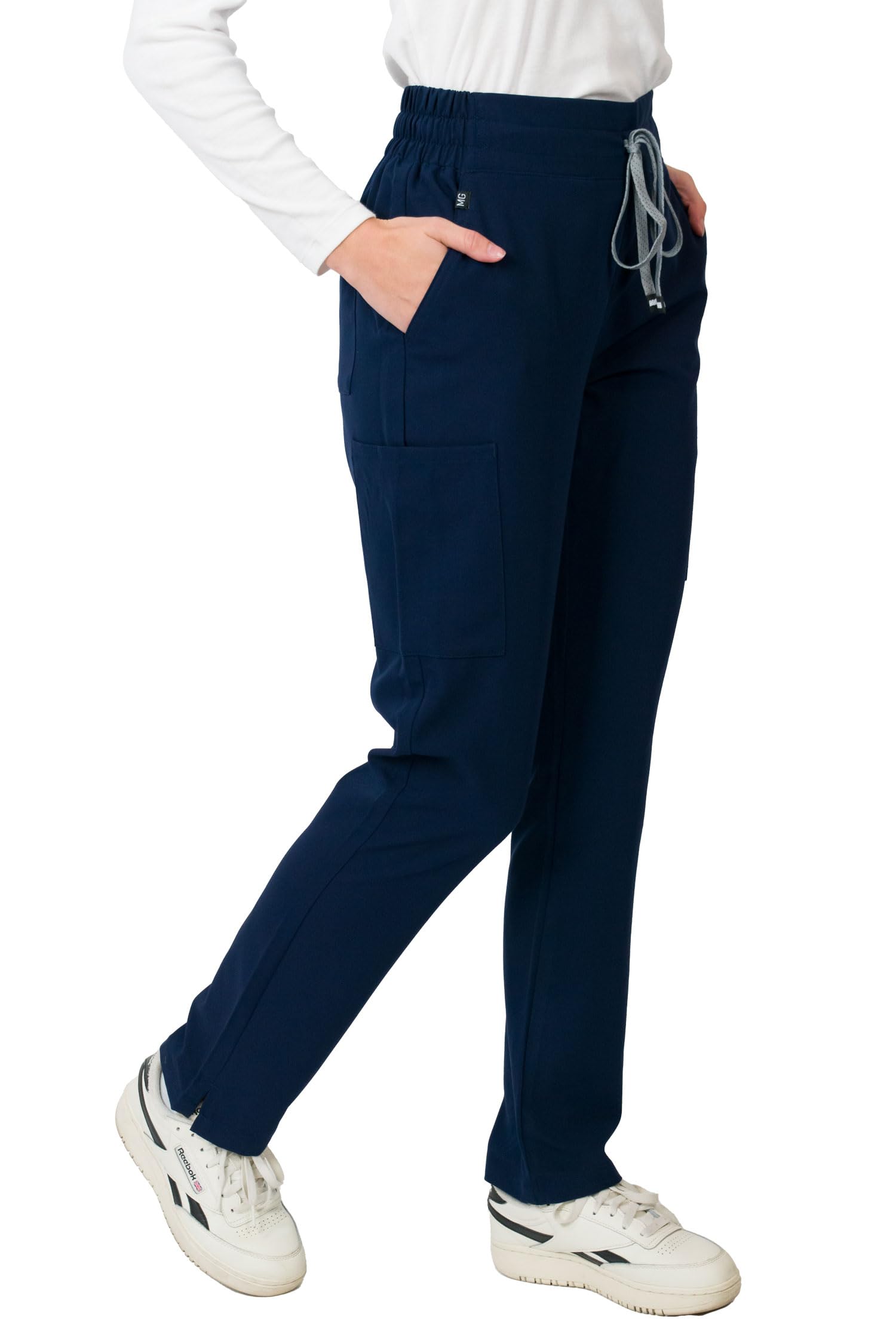 Medgear Ariana Women's Mid-Rise Slim Straight Scrubs Pant (US, Alpha, X-Small, Regular, Regular, Indigo Blue)