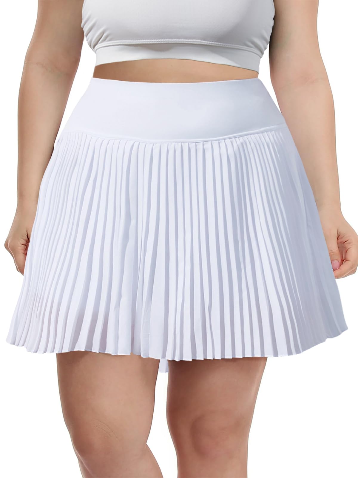 Moon Wood Minigonna Donna Estiva Taglie Forti con Pantaloncino Integrato, Gonna da Tennis Plissettata, Gonna Corta Sportiva per Golf