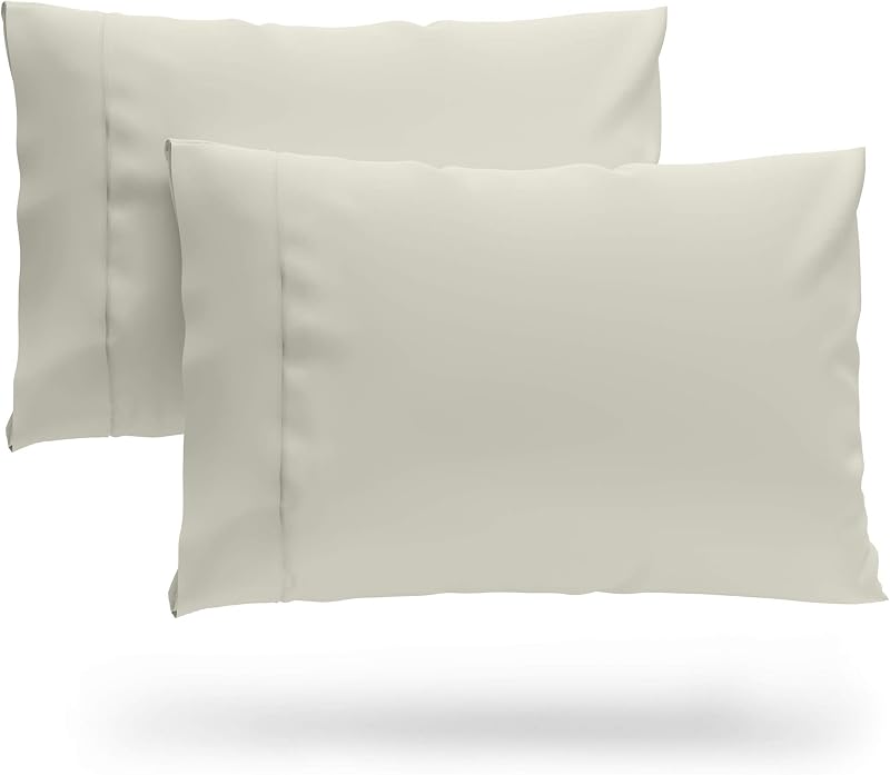 Cosy House Collection Premium Rayon Derived from Bamboo Pillowcases | Ultra Soft, Cooling & Breathable Bedding - Set of 2 (Standard/Queen, Cream)