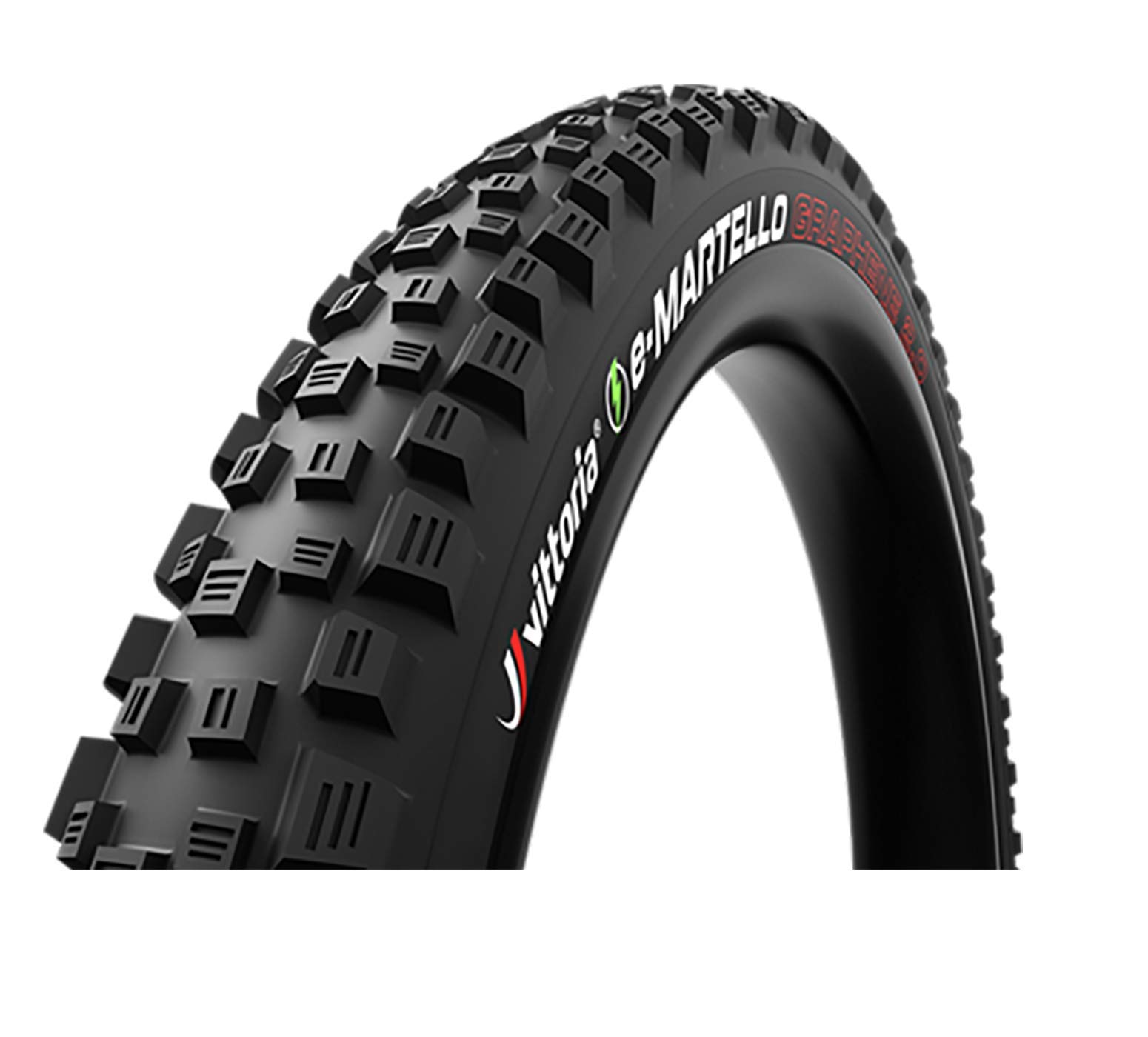 VittoriaE Martello G2.0 Enduro 2-Ply [e-Martello G2.0 Enduro 2-PLY] All Black Mountain Tubeless Ready Graphene Bicycle Tire Electric Bicycle