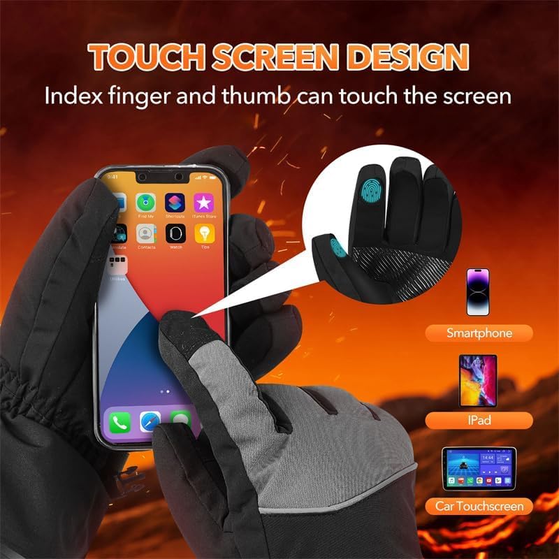Diagram showing heating elements in the gloves