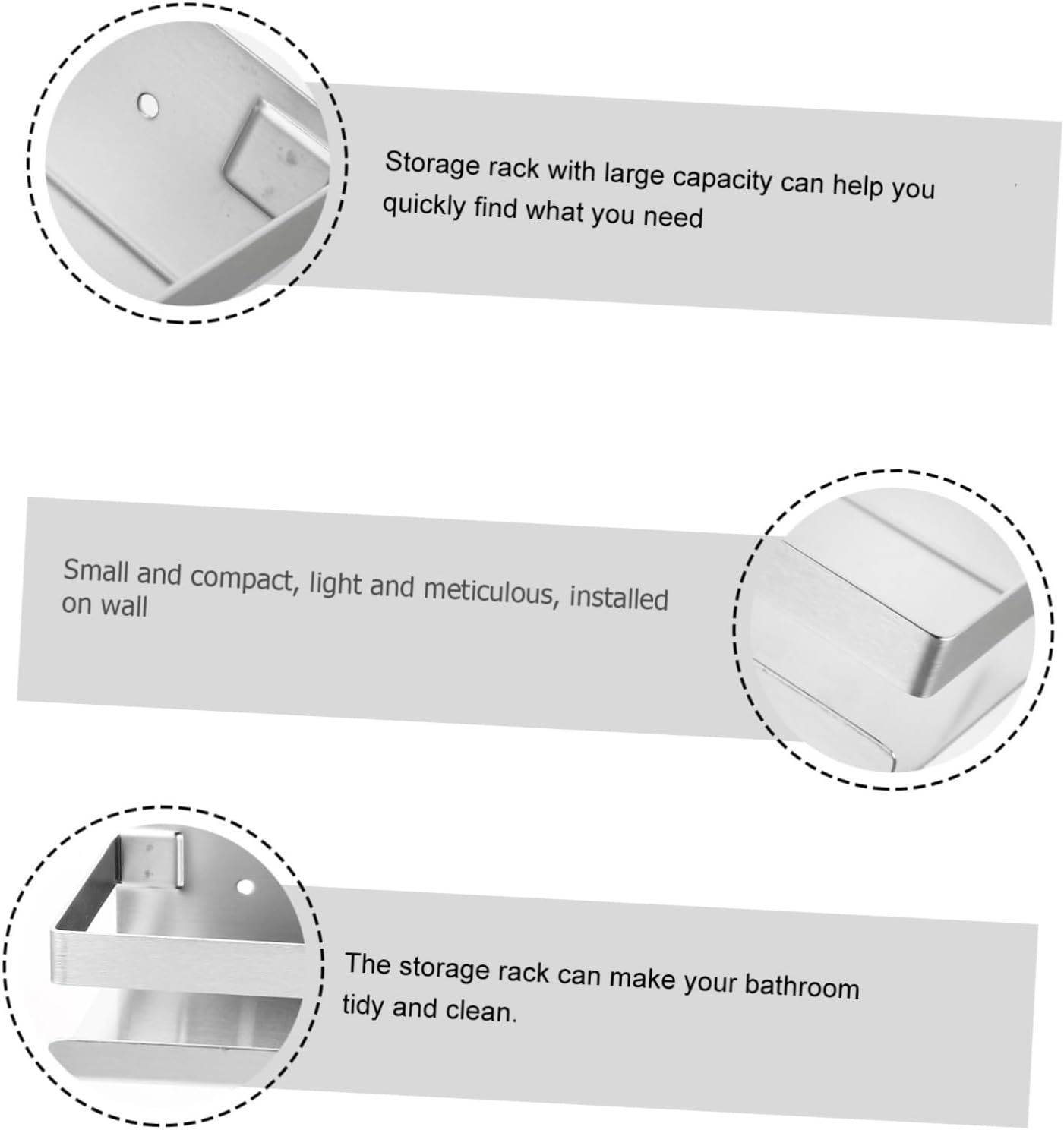 1個 ウォールシェルフ 壁 乾燥 スリム ぶら下げ 鋼鉄 バスルームラック ステンレス棚 スチール収納棚 ウォールマウントシェルフ