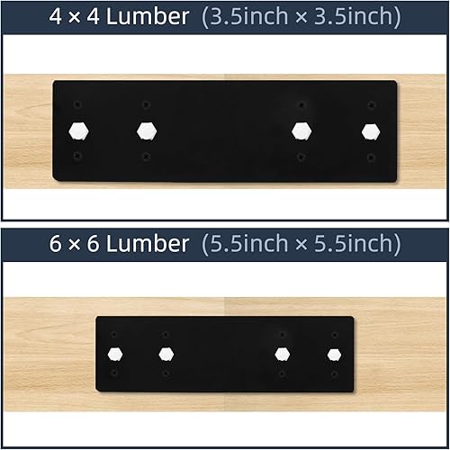 Miniatura 6 de Cskunxia 2 placas planas de acero recto, placa de reparación resistente de 10 x 3 pulgadas, soportes de unión, soporte de fijación de unión de