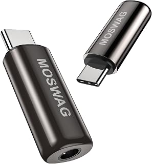 MOSWAG USB C to 3.5mm Jack,Typc C to 3.5mm Aux Headphone Adapter,USB C to Aux Audio Zinc Alloy Adapter for Samsung GalaxyS23 S22 S21 Ultra,Pixel 7/6 iPad Pro/Air/Mini Oneplus 10 Pro