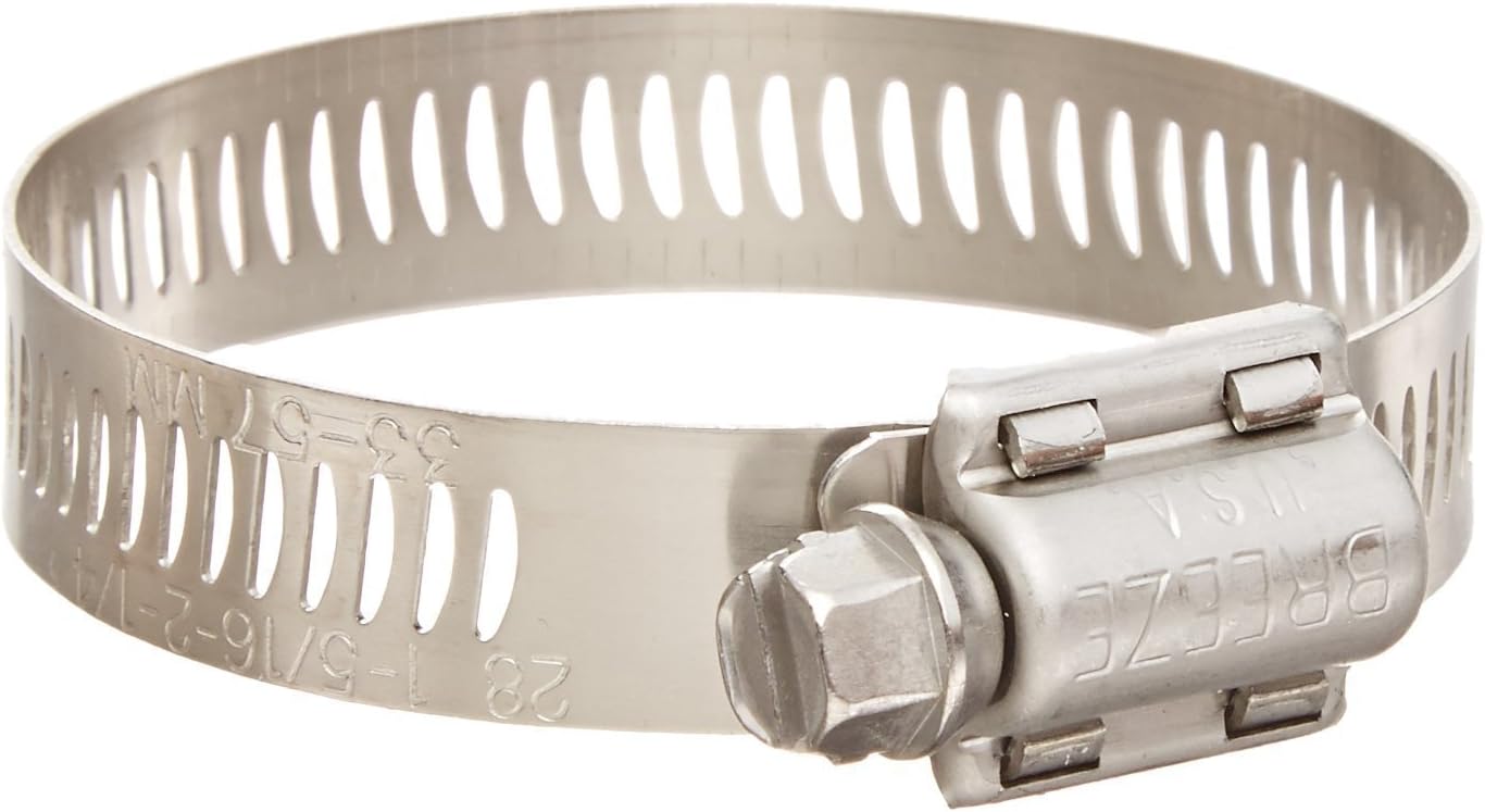 10 Pack Breeze 64052H Power Seal Clamps with 410 Stainless Screw Effective Diameter Range: 2-13/16" - 3-3/4" (71mm - 95mm)