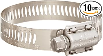 10 Pack Breeze 64036H Power Seal Clamps with 410 Stainless Screw Effective Diameter Range 1-13/16" - 2-3/4" 46mm - 70mm