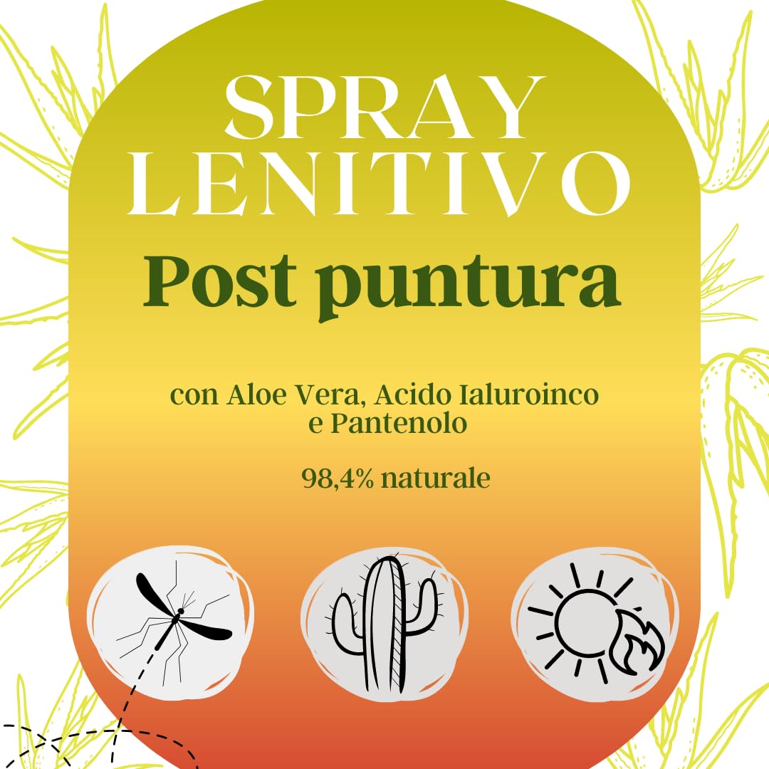 AMAS SPRAY LENITIVO NATURALE DOPOPUNTURA - ANTIPRURITO - POST PIC - Sollievo Immediato da punture di insetti, meduse, scottature e piante urticanti - con Acido Ialuronico, Aloe Vera e Pantenolo