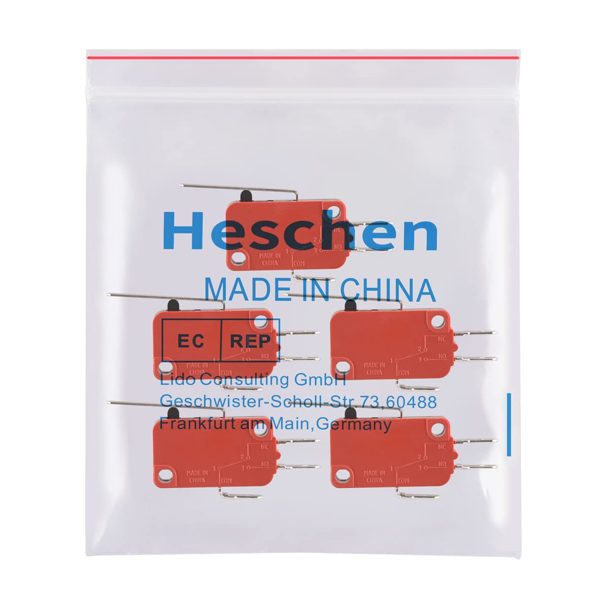 Mikroschalter V-16-1C25 6er Pack - SPDT Endschalter Mit Stiftknopf 16A 250VAC