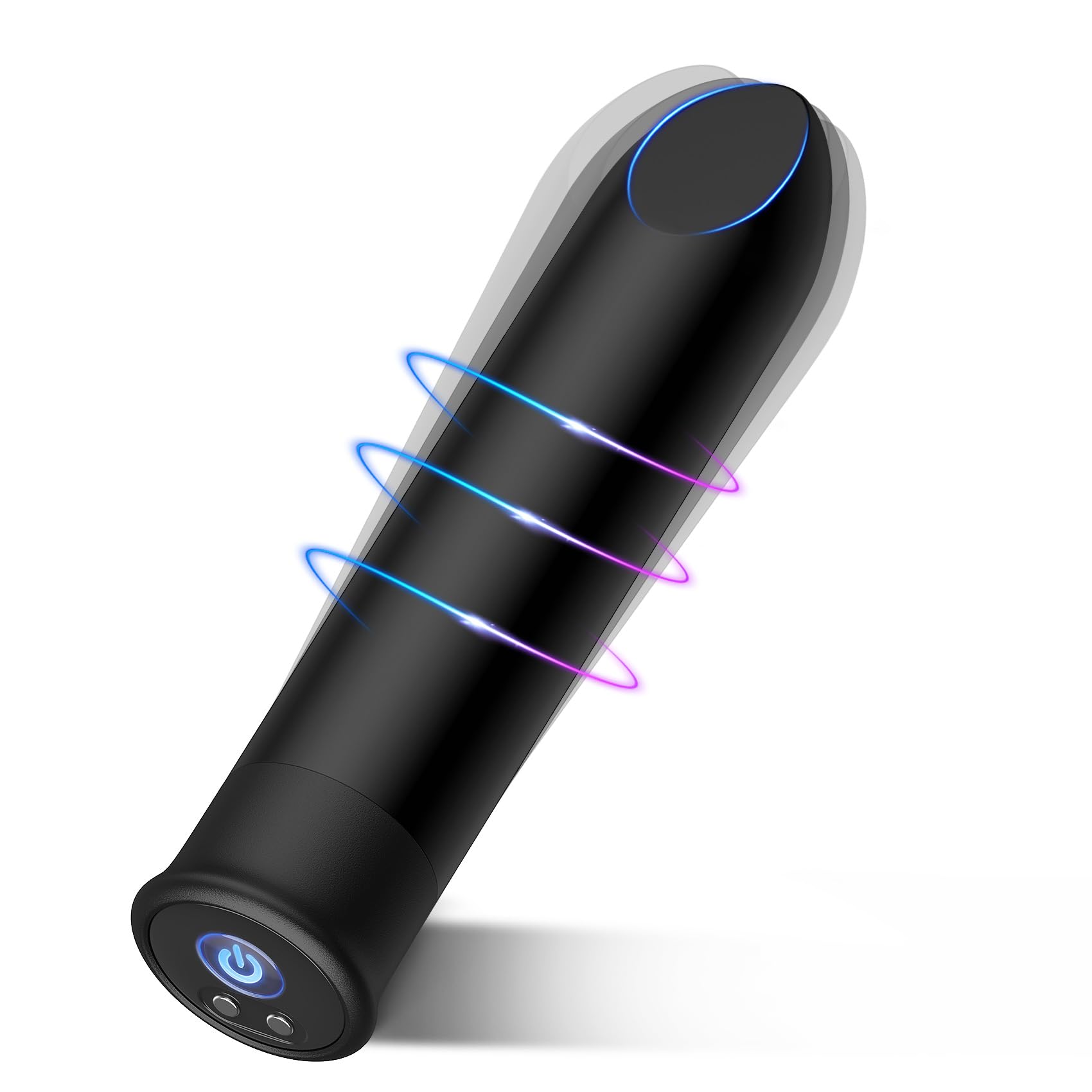 Vibrador tipo bala con punta angular para una estimulación precisa del clítoris. Discreto, recargable, con forma de lápiz labial y 10 modos de vibración. Estimulador del punto G y pezón impermeable. Juguetes sexuales para mujeres. Color negro.