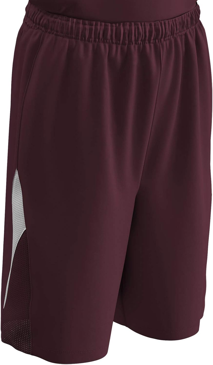 Champro Pivot Reversible Polyester Basketball Short, Youth X-Large, Maroon, White
