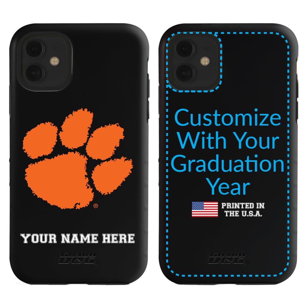 Guard Dog Case Compatible with iPhone 11 - Military Grade - Rugged Two Piece Protection - Collegiate Licensed - Clemson Tigers - Personalized