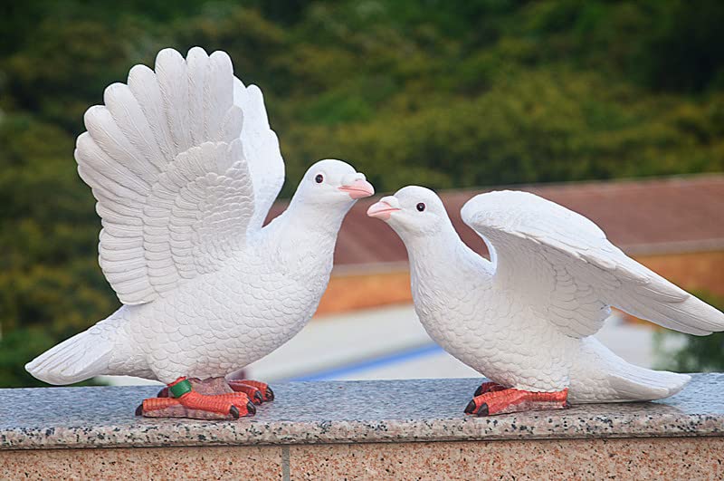 Amazon.co.jp: 鳥の置物 鳩 置物 動物オブジェ ハトの像 小さい