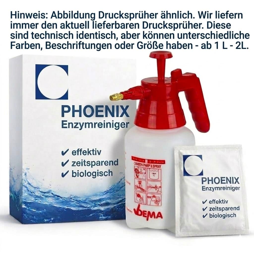 Rimuovere l'odore degli animali 1000g (50L) | + nebulizzatore | Detergente enzimatico in granuli per cane, cucciolo, cavallo, uccello, | Phoenix Enzymreiniger