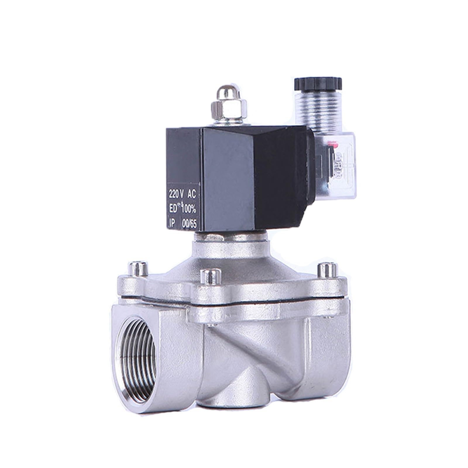 Ieumjnat Npt-230Vac-Viton-Seal 1" Stainless Steel Waterproof Solenoid Valve Normally Closed 12 Volt With Led Power Indicator(Npt-230Vac-Viton-Seal)