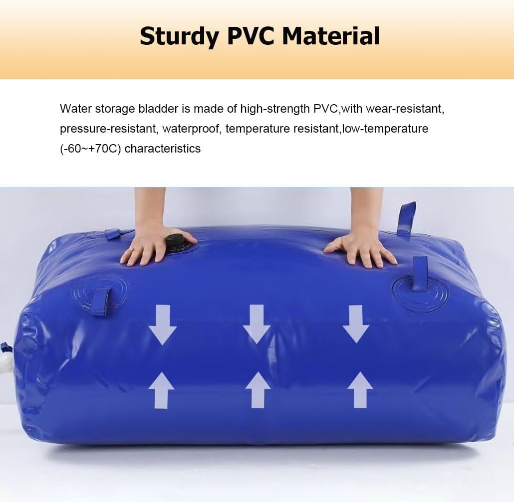 Foldable Water Storage Bladder Containers, 20-1070 Gal Portable Emergency Water Tank Water Bag for RVs Fire Prevention Irrigation(1.4x0.9x0.63m/800L/211gal)