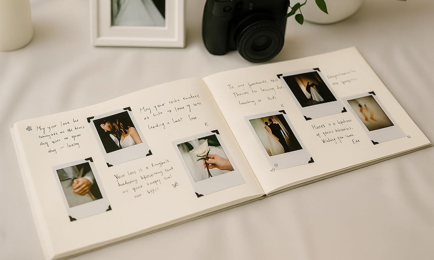 Personalized Guest Book for Wedding, Baby Shower, Birthday, Retirement, Memorial Service and Airbnb – Custom Guestbook with Blank Pages (Greenery)