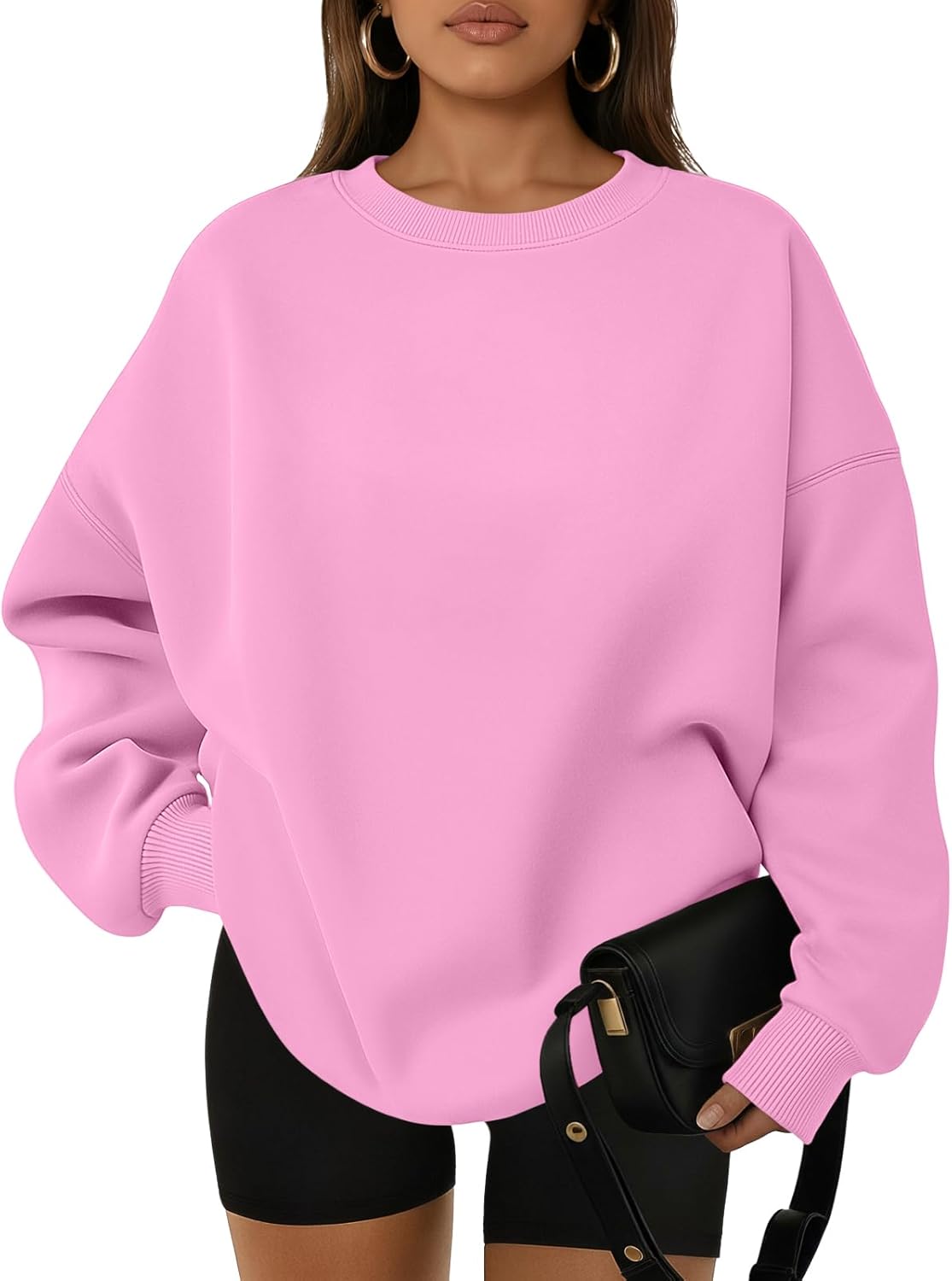 WYNNQUE Oversized Sweatshirts For Women Crewneck Fleece Pullover Comfy Hoodies Fall Outfits Fashion 2026 Winter Clothes